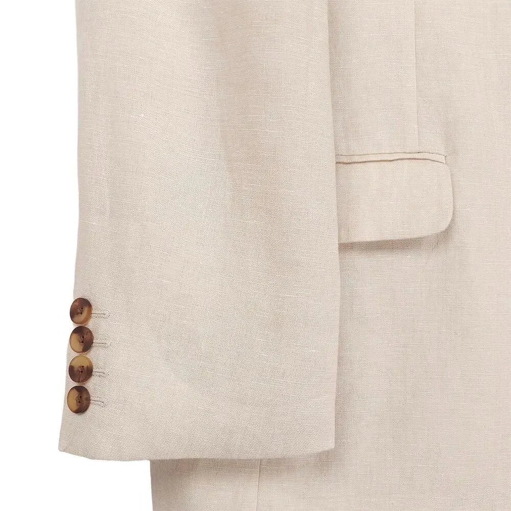 Club Room Luxury Mens Linen Sport Coat Blazer XL Natural Khaki Tan Solid NWT